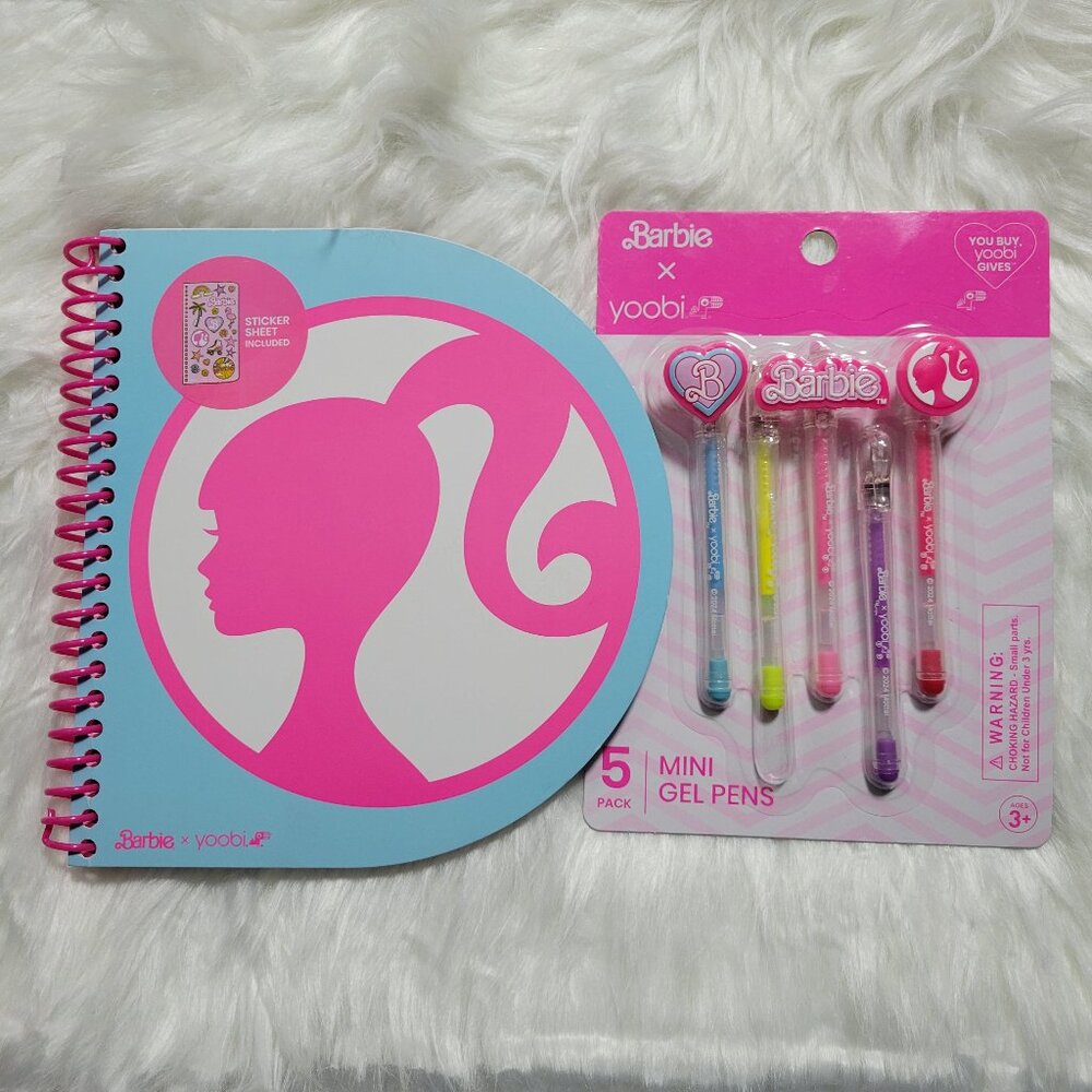 Barbie x Yoobi Mini Notebook & Gel Pens Set